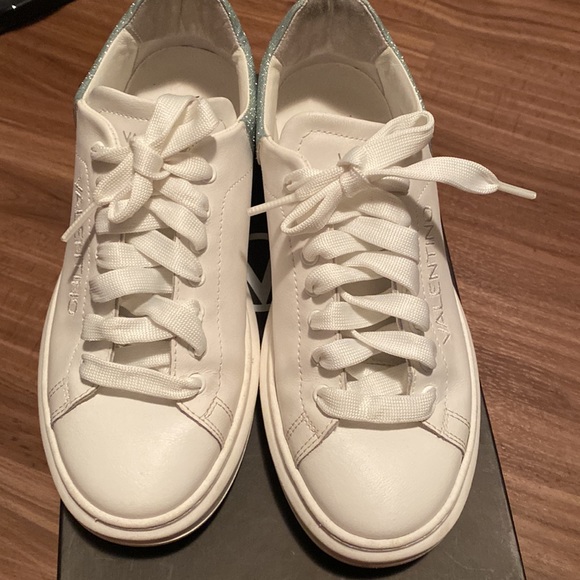 Pre-❤️ Velentino Fresia White Green Leather Shoes - Picture 9 of 14